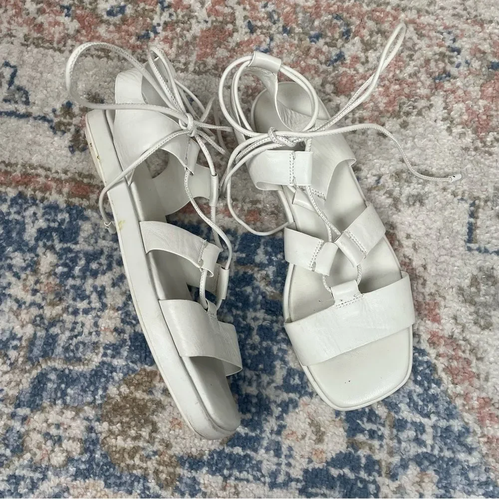 Vince ‘Rockwell’ Gladiator Strappy Slingback Sandal White Size 9.5 Women’s